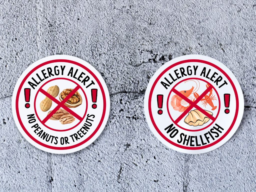 FREE PRINTABLE Allergy Alert Stickers Kindred Willow free-printable-allergy-card-template