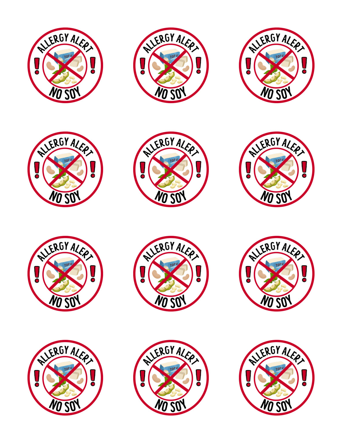 No Soy Printable Sticker Sheet