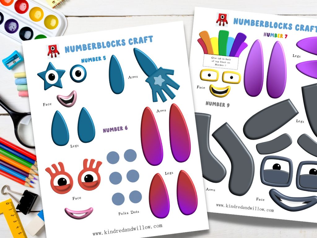 Numberblocks print out craft