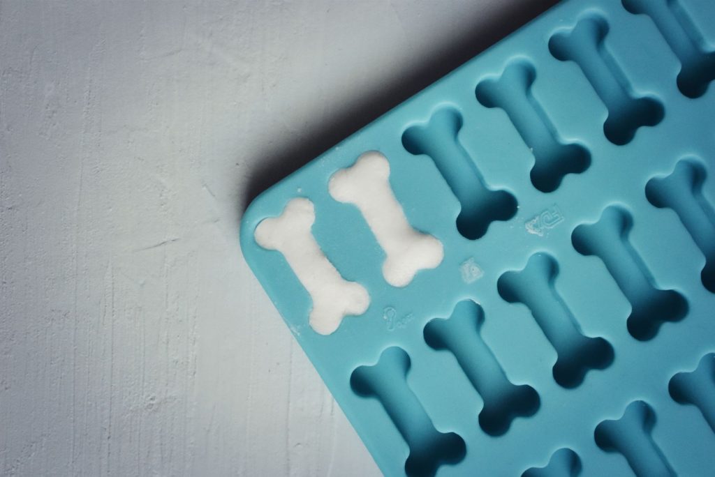 Candy dough in silicone bone mold
