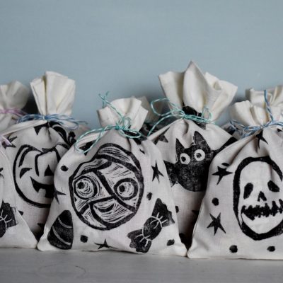 DIY Hand-Stamped Reusable Treat Bags