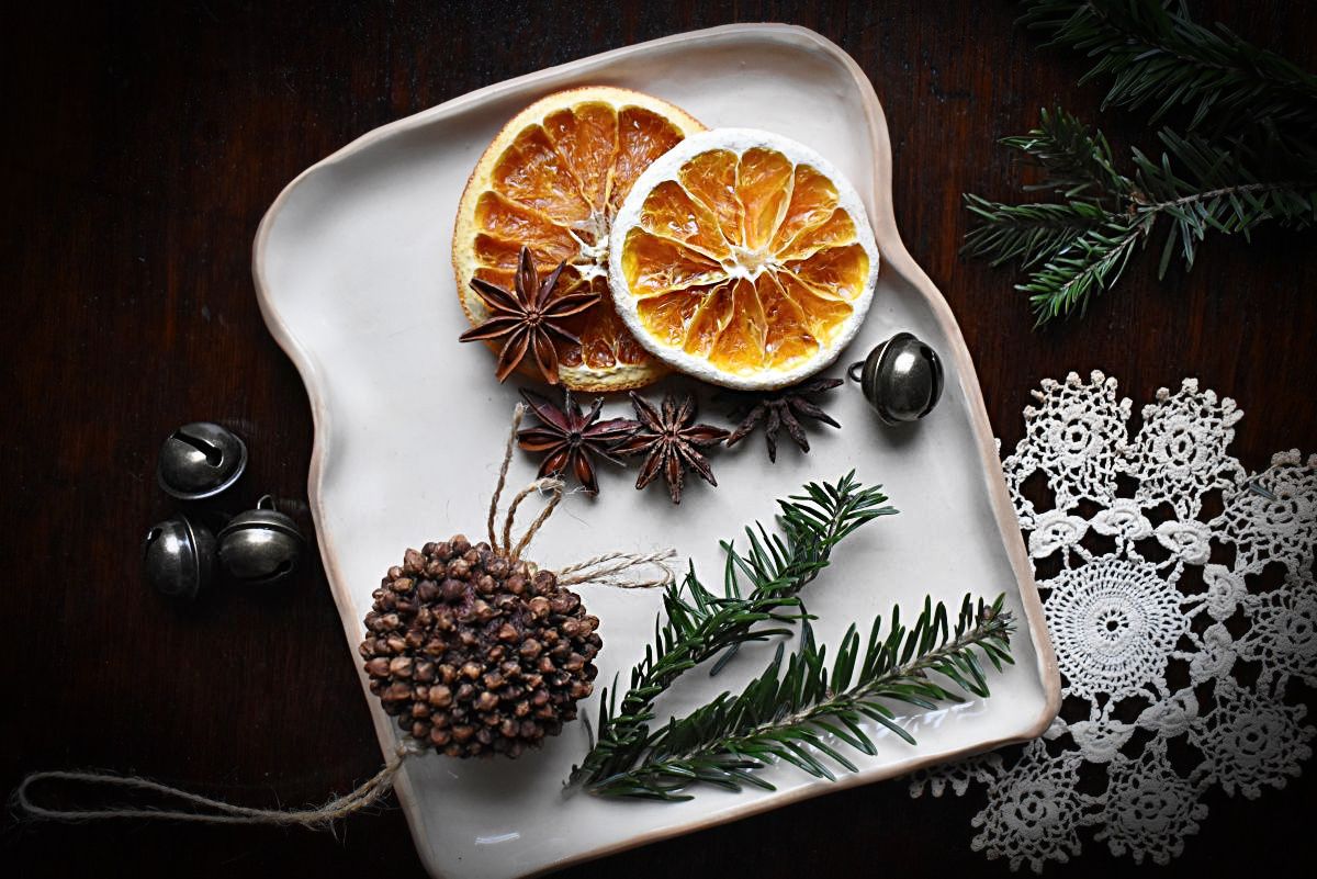 dried orange slice garland for the holidays - Little Dove Blog